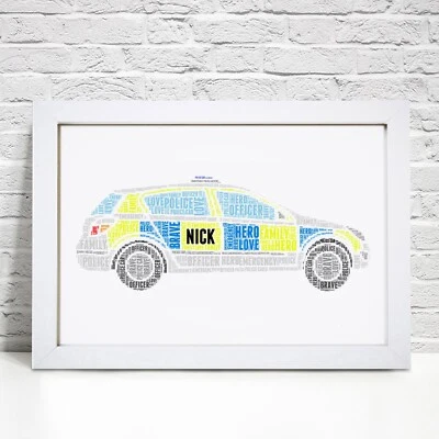 VIOLET GRACE Personalised Police Car Print Retirement Gifts For Police Officer Male Female
