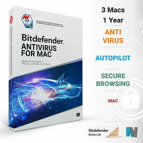 Bitdefender Antivirus für Mac 2025 3 Macs 1 Jahr - Bild 1 von 1