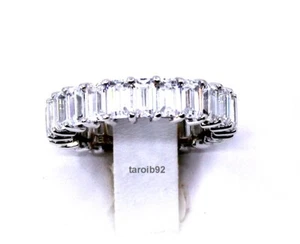Diamonique Emerald-Cut Eternity Band 5.75ct. Sterling Silver Ring - 9 NIB🌺 - Picture 1 of 11