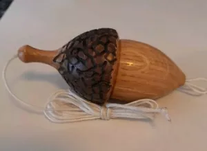 Oak Acorn turned wooden LIGHT PULL CORD PULL - cord - connecter - Picture 1 of 11