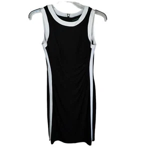 Abito elegante Lauren Ralph Lauren nero bianco orlo - Foto 1 di 5