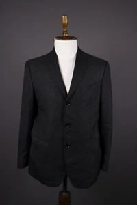 BOGLIOLI Black Wool Three Button Blazer Sport Coat Size 50 - Picture 1 of 11
