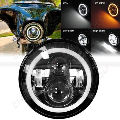 For Honda VTX1300 C R S VTX1800F3 1pcs 5-3/4 5.75" inch Headlight HI/LO DRL Lamp - Image 1 of 4