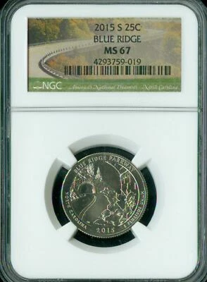2015 S BLUE RIDGE PARKWAY QUARTER NGC MS67 FINEST REGISTRY *   - Image 1 of 2