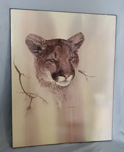 Estampado de puma en madera (28"" x 22") de Phil Prentice - Imagen 1 de 4
