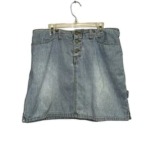 No Boundaries Striped Denim Skirt - Picture 1 of 5