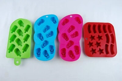 Sandalia Bandera Rayas Estrellas Helado Silicona Moldes Cubitos de Hielo Bandeja Caramelo Chocolate Foto 1 de 4