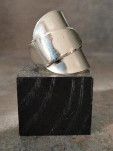SILVER Plated Saddle Spoon Ring. Vintage Spoon. SIZE UK Z+4 - Picture 1 of 8