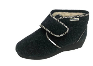 pantofole donna EMANUELA 831 granito nero prodatta in italia fodera pura lana
