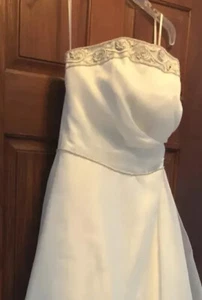 Wedding Bridal gown Jasmine strapless embroidered dress size 12 beading Corset - Picture 1 of 12