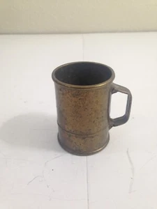 Tazza tazza misurino ottone vintage tankard due lati per misure diverse - Foto 1 di 6
