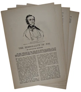 1897 Edgar Allen Poe Personality Defense Munsey's Magazine Original 6pg - Picture 1 of 5