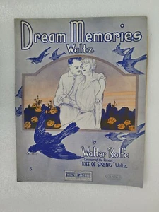 "Dream Memories Waltz" by Walter Rolfe Vintage 1918 Sheet Music - Picture 1 of 4