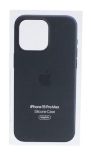 Apple Silicone Case for iPhone 15 Pro Max with MagSafe Black MT1M3ZM/A Genuine - Picture 1 of 4