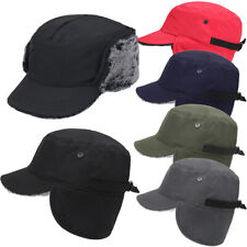 Winter Warm Padded Hat Cold Weather Cap Ear Flaps Top Hats Flat Warm Padded Hats