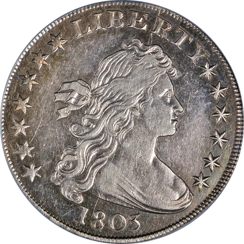 1803 Bust Dollar Small 3 PCGS XF Details Key Date Great Eye Appeal Strong Strike Cover
