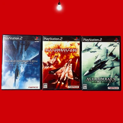 Namco Ace Combat 04, 5, Zero PS2 Lot of 3 Games with Manuals Japan Import lot - Image 1 of 4