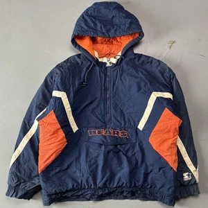 Vintage 90s Korea Mens Chicago Bears NFL Hooded Starter Pullover Jacket Size XL - Bild 1 von 8