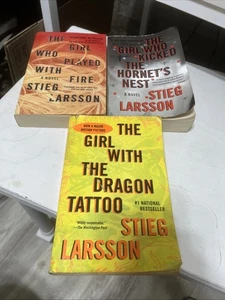 3 Book Books Lot Lots The Girl With The Dragon Tattoo Stieg Larsson - Picture 1 of 7