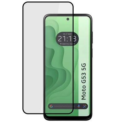 Protecteur En Verre Trempé Complet 5D Full Glue Noir Pour Motorola Moto G53 5G - Photo 1/2