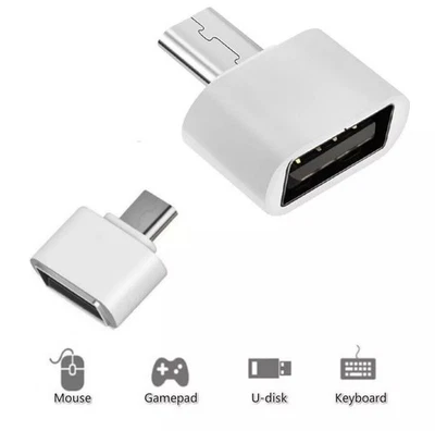 Micro USB auf USB A Adapter OTG USB-Stick Daten Übertragung Buchse Weiß A93 - Bild 1 von 3