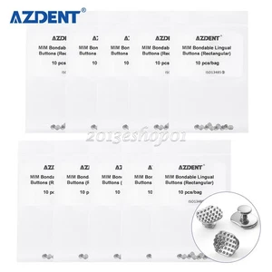 100pcs Dental Orthodontic Bondable Lingual Buttons with Hook Rectangular Base - Picture 1 of 12