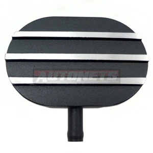 Cubierta de válvula de aluminio de aleta nostálgica negro billete PCV respirador Chevy Ford ovalado - Imagen 1 de 4