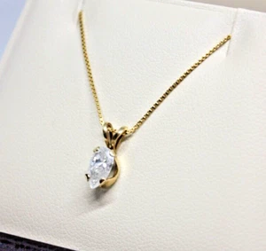 0.50CT DIAMOND PENDANT ONLY 14K YELLOW GOLD PEAR SHAPE 34x42MM - Picture 1 of 7