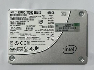Intel 960GB S4500 DC Series HPE HP SSD 2.5”SATAIII SSDSC2KB960G7P SSD - Picture 1 of 4