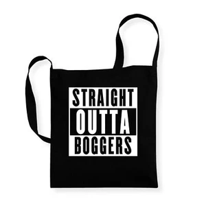 Bolso Straight Outta Boggers de algodón reutilizable con asa larga - Imagen 1 de 8