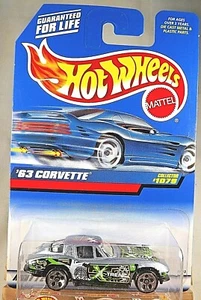 1998 Hot Wheels Mainline/Sammler #1079 '63 CORVETTE silber mit Chrom 5 Punkte Speiche - Bild 1 von 6