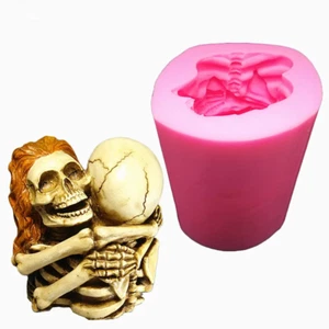 Eternal Love Hug Gothic Silicone Mold DIY Wax Plaster Resin Art Halloween Decor - Picture 1 of 24