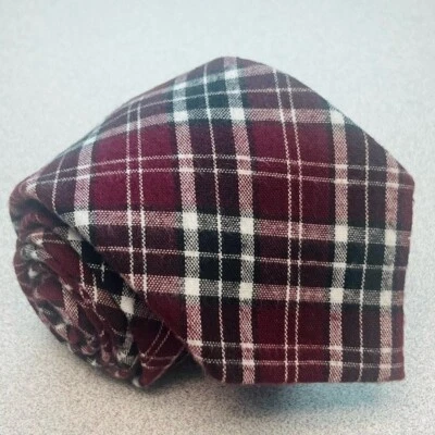 Corbata de hombre Nautica borgoña negra a cuadros 100 % algodón Foto 1 de 4