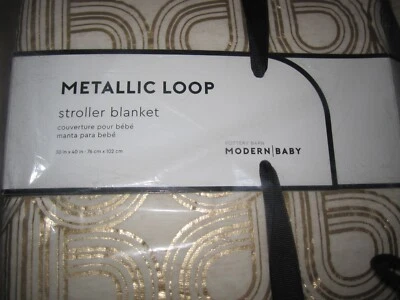 Manta para cochecito Pottery Barn moderna con bucle metálico para bebé - Nueva con etiquetas Foto 1 de 2