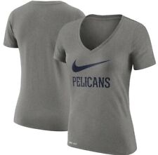 New Orleans Pelicans Nike Women's Dri-Fit Gray V-Neck T-Shirt Medium