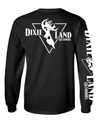 Dixie Land Outdoors Men's Long sleeve bowhunter t shirt Deer Skull Archery bow