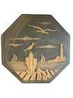 Robert Nemith blue soapstone seagulls' plaque Vintage Octagon