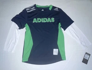Adidas Boys Long Sleeve Clima Cool Athletic Top Size 7 - Picture 1 of 6