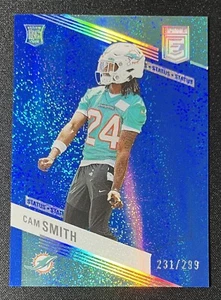 2023 Donruss Elite Cam Smith RC #114 Blue Sparkle SP 231/299 Miami Dolphins - Picture 1 of 2