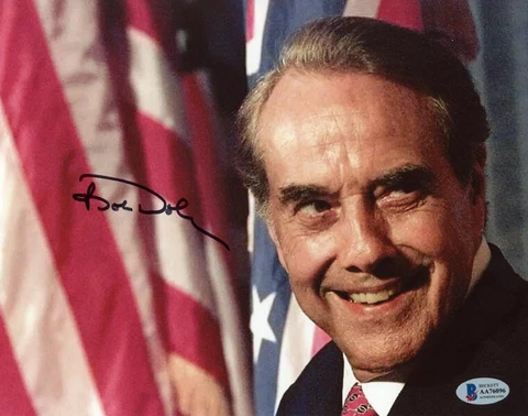 BOB DOLE SIGNED AUTOGRAPHED 8x10 PHOTO PRESIDENTIAL CANDIDATE KANSAS BECKETT BAS Cover