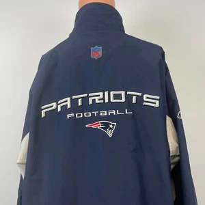 Reebok New England Patriots Embroidered Windbreaker Jacket NFL On Field Size L - Picture 1 of 6