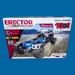 Erector by Meccano 10 in 1 Rally Racer Modellfahrzeug Bausatz Vorbau Set 8+ - Bild 1 von 4