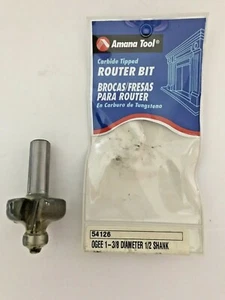AMANA 54126 1/2" SHANK CARBIDE 1-3/8" DIA. " OGEE " BIT WITH BALL BEARING - SHIP - Picture 1 of 4