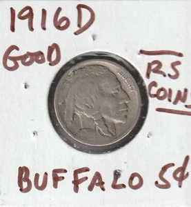 BUEN NÍQUEL BÚFALO 1916D (¿¿MÁS BAJO $ en eBay?) MONEDAS RS #693 ENVÍO GRATIS - Imagen 1 de 2