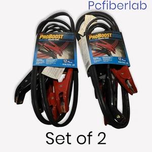 Set of 2 ProBoost 2000 8 AWG 12ft HD Jumper/Booster Cable 100% PURE-COPPER - Bild 1 von 2