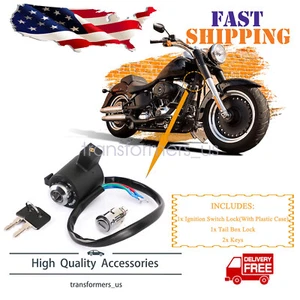 For 91-11 Sportster XL 883 XR XL 1200 Ignition Key Switch Tail Box Lock Set - Picture 1 of 6