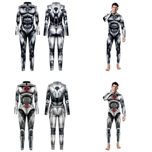 Cosplay Cyborg Victor Stone Jumpsuit Superhero Adult Kids Bodysuit Zentai Mens - Picture 1 of 12