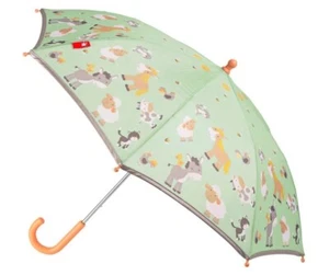 Sigikid Kinder Regenschirm Farm Bauernhof grün Tier Motiv 75 cm Stockschirm - Bild 1 von 6