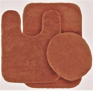 2pc Bathroom Set Bath Rug Contour Mat Non slip Super Soft Solid Colors #26 - Picture 1 of 26