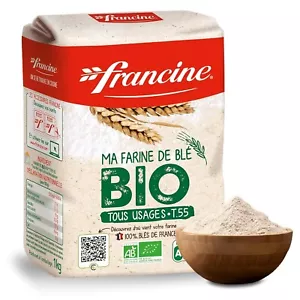 Francine Farine de Ble Bio - French All Purpose Organic Wheat Flour - 2.2 lbs - Picture 1 of 6